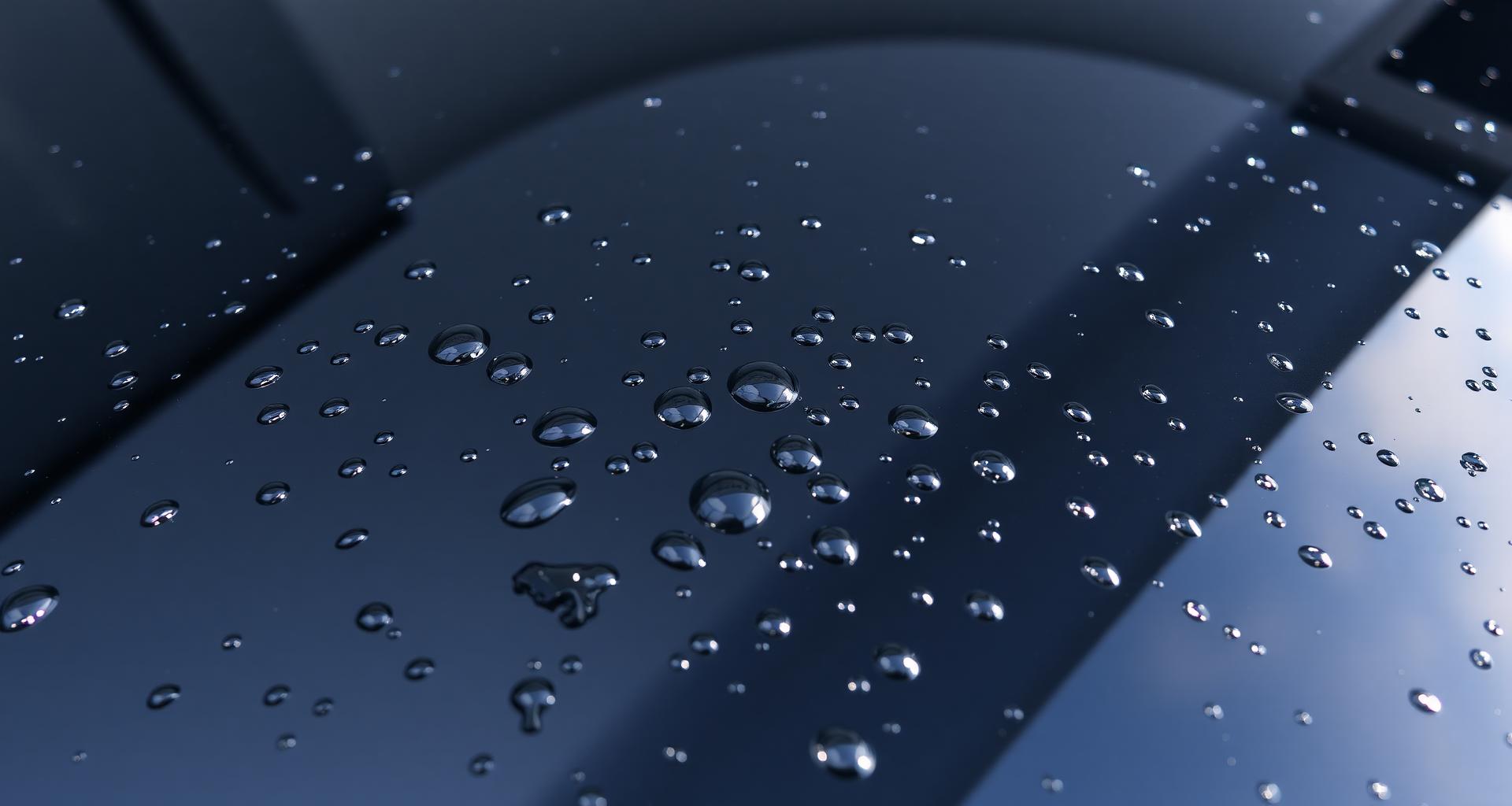 Ceramic-coated vehicle showing deep gloss and water beading